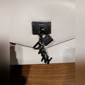 DKNY Elissa Shoulder Bag in Ivory and Black